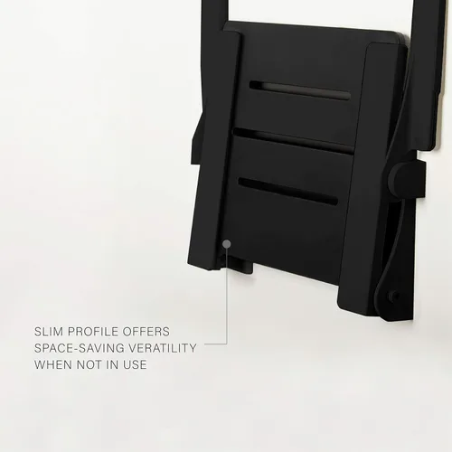 Vista 7 de Seachrome Silhouette Comfort Banco de Ducha Plegable de Montaje en Pared con Brazos, Asiento Negro con Marco Negro Mate Asiento negro con marco