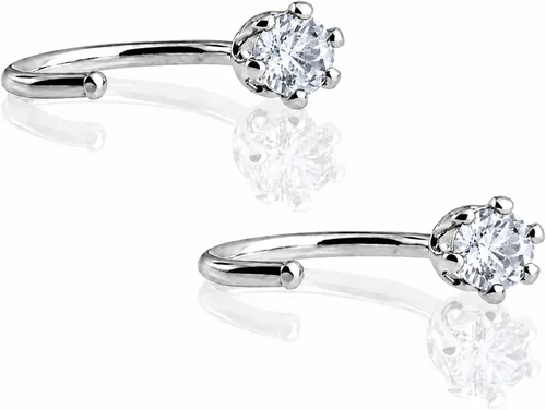 Vista 24 de Aretes de plata de ley para mujeres y niñas, hipoalergénicos para cartílago