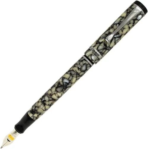 Vista 33 de Conklin Duragraph Pluma estilográfica Abalone Nights - Punta mediana, elegante instrumento de escritura con exquisito acabado de abulón