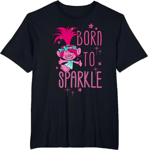Vista 44 de DreamWorks Trolls Camiseta Born to Sparkle Negro