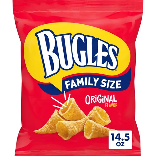 Vista 10 de Bugles Bocadillos de maíz crujientes originales, bolsa de aperitivos, 7.5 onzas