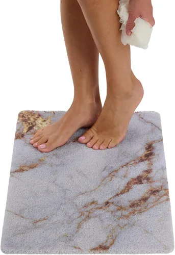 Vista 43 de Enkosi Alfombra de ducha antideslizante Loofah para suelos de ducha, bañera, baños, zonas húmedas, alfombrilla de baño acolchada con agujeros