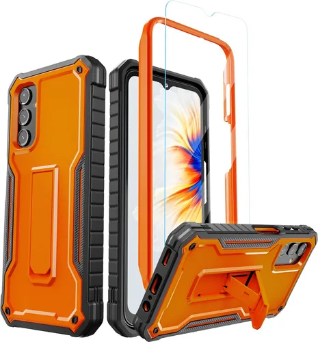 Vista 8 de ExoGuard Funda para Samsung Galaxy A14 5G, funda de goma resistente a prueba de golpes con protector de pantalla para teléfono Samsung A14, soporte