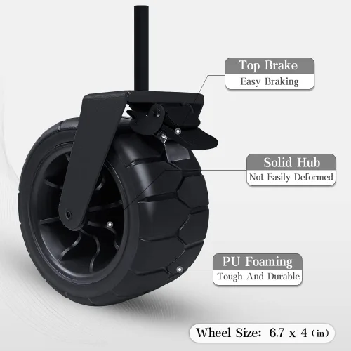 Vista 5 de Whitsunday Carro plegable de alta resistencia, carro utilitario de carga de 380 libras con ruedas grandes todo terreno, carro plegable al aire libre