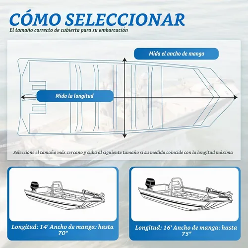 Vista 5 de Solim Funda para Barco Jon de 14 Pies con Cubierta para Motor, 1200D PU Impermeable Cubierta de Amarre de Servicio Pesado, Lona de Poliéster de Negro