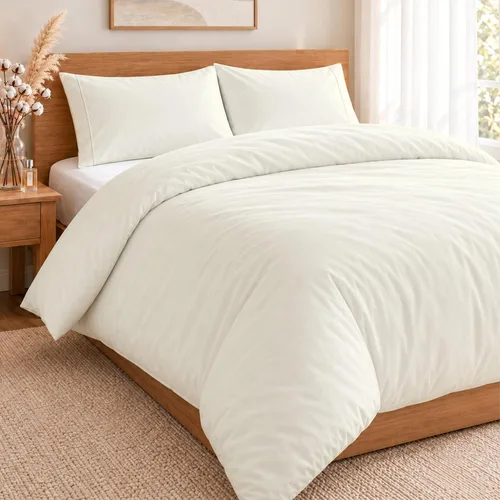 Vista 10 de ARlinen Juego de funda de edredón de tamaño individual, 100% algodón egipcio, juego de ropa de cama de 3 piezas con cierre de cremallera, incluye 1