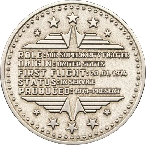 Vista 3 de ¡Moneda militar F-16 Fighting Falcon Challenge! Fighter Jet Military Coin, moneda personalizada de avión de avión! Diseñado por veteranos militares!