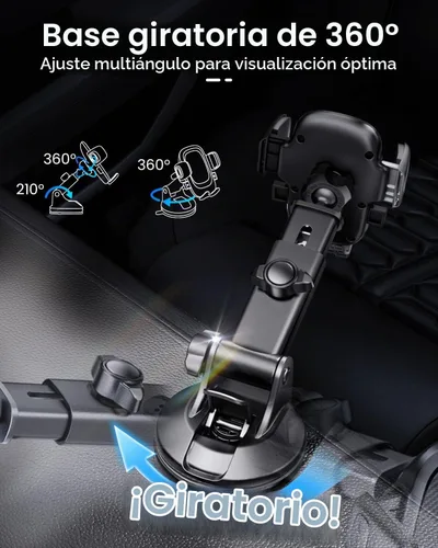 Vista 4 de REEVAA Soporte de teléfono de automóvil de grado militar [ultra estable y súper resistente] Soporte para teléfono celular salpicadero de ventilación