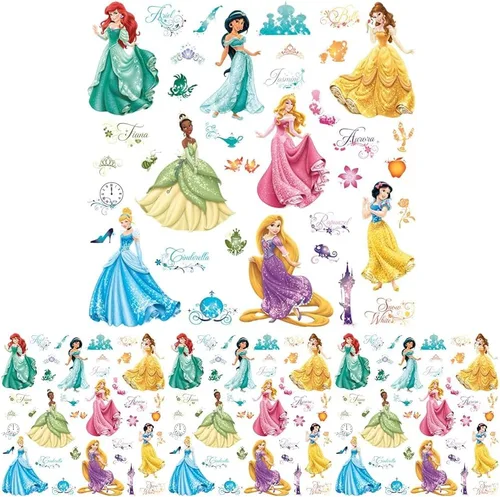 Vista 6 de RoomMates Disney Princess Royal Debut - Calcomanías de pared para despegar y pegar, RMK2199SCS