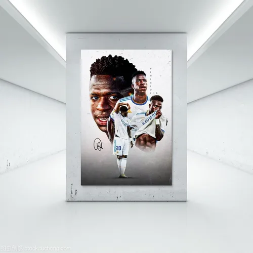 Vista 7 de LOGAUT Vinicius Jr Poster Vini Jr - Póster de fútbol firmado para pared, pintura estética para decoración del hogar, (V5111), sin marco, 24 x 36