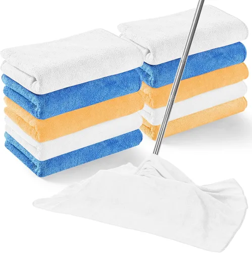 Vista 8 de SmoothNovelty 10 piezas de paño de limpieza de microfibra extra grande de 30" x 20" toalla de microfibra grande para piso reutilizable lavable sin