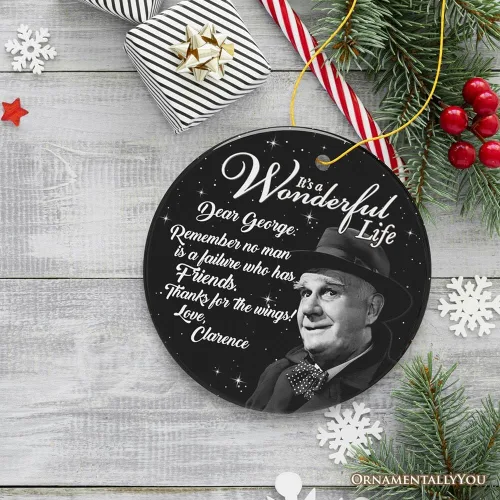 Vista 4 de Clarence El Ángel Cita de George Querido Adorno para Árbol de Navidad, Maravilloso Regalo de la Vida Maravillosa