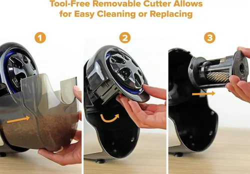 Vista 6 de Bostitch Office SuperPro Glow - Sacapuntas eléctrico extra resistente para el aula (EPS14HC) y cortador de repuesto Bostitch Office para EPS11HC
