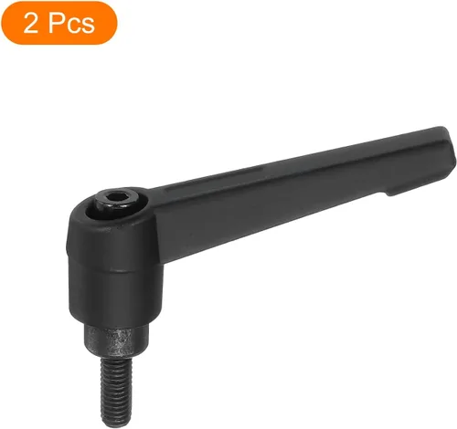 Vista 3 de uxcell 2 perillas ajustables M5 x 0.472 in, rosca macho, botón de trinquete de liberación rápida, perno giratorio para maquinaria de torno
