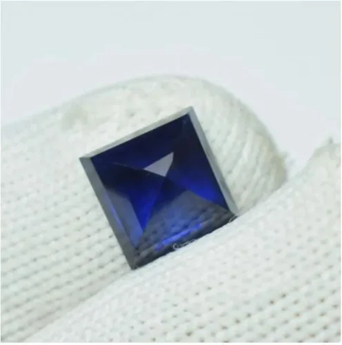 Vista 5 de Piedras preciosas naturales de zafiro azul, cristales curativos de zafiro, piedra energética cuadrada, fabricación de joyas, cristales azules