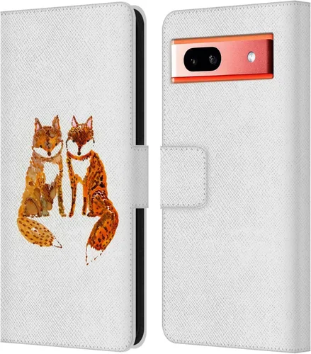 Vista 15 de Head Case Designs Officially Licensed Wyanne Blue Watercolour Bear Animals 2 Leather Wallet Case Compatible with Google Pixel 7a