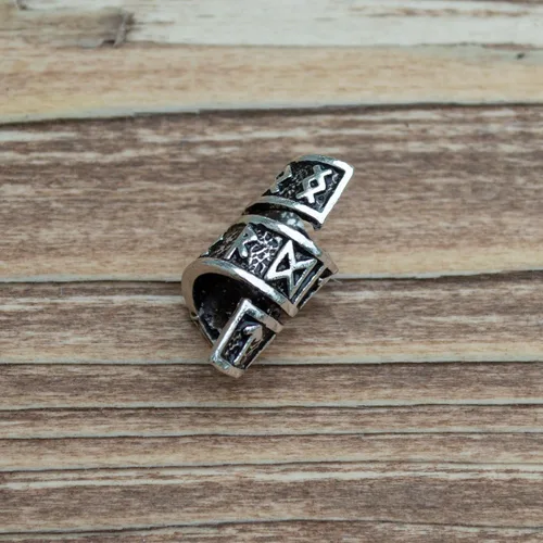 Vista 8 de Viking Beard Bead Coil Set (8-Pack) - Norse Rings for Hair, Dreads & Beards