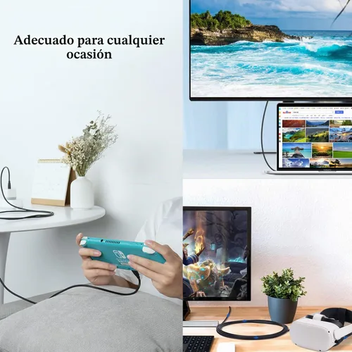 Vista 6 de Pocxwa - Cable de video USB-C a USB-C 3.2 Gen 2x2, cable de carga USBC de 240 W de 5 pies
