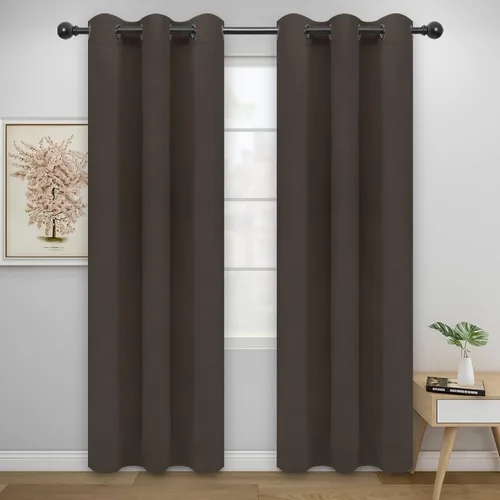 Vista 217 de Easy-Going - Cortinas opacas para dormitorio, aislamiento térmico sólido con ojales, cortinas de ventana para reducción de ruido, cortinas
