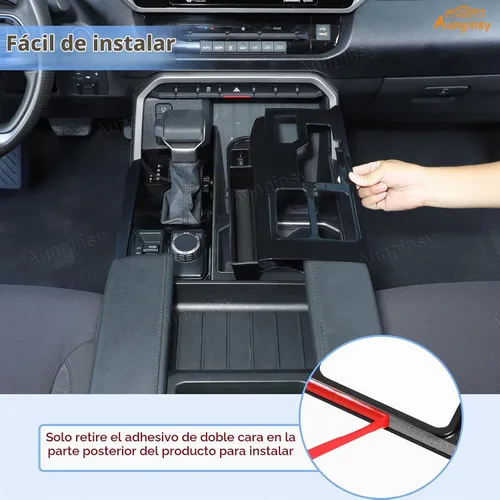 Vista 4 de Aunginsy Marco para panel de cambio de marchas con caja de almacenamiento Compatible con Toyota Tundra/Sequoia 2022-2024 2025 Protector contra