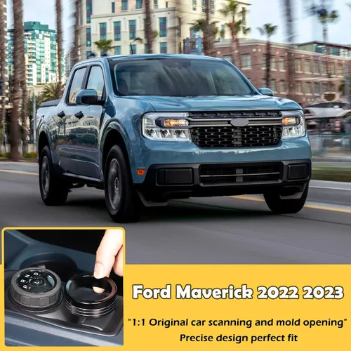 Vista 6 de CHEAYAR Botón de interruptor de cambio de marchas Anillo de tapa de guarnición Compatible con Ford Maverick 2022, Cubierta de pomo de cambio