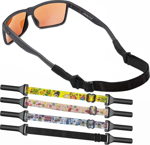 Vista 11 de KSACLE Correa ajustable para lentes, paquete de 4 correas para anteojos sin cola, retenedor de cuerda de ajuste universal, lentes de sol deportivos