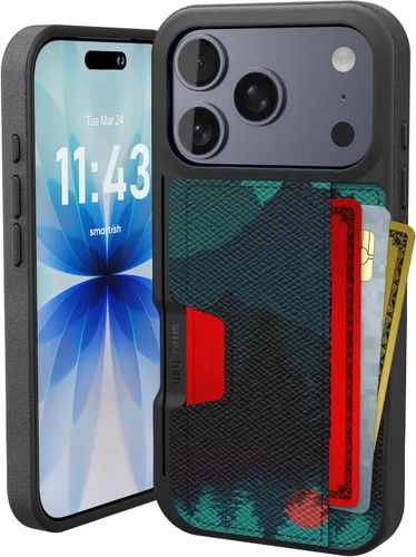 Vista 111 de Smartish Funda tipo cartera para iPhone 11 Pro - Wallet Slayer Vol. 2 [soporte protector delgado] tarjetero (seda) - Black Tie Affair