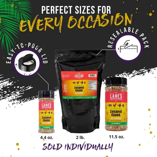 Vista 6 de Lane's Island Dust Rub Alaea - Sal de condimento de sal marina hawaiana, especia de sal roja hawaiana para mariscos y carne, fabricada en Estados