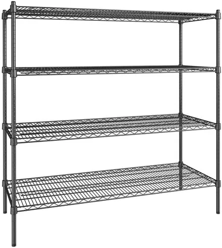 Vista 271 de Kit de 4 estantes de epoxi verde NSF de 21 x 72 pulgadas con postes de 86 pulgadas, estantería de almacenamiento resistente, kit de estantería