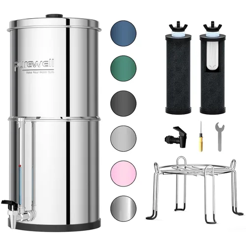 Vista 15 de Purewell Sistema de filtro de agua por gravedad de ultrafiltración de 3 etapas de 0.01 μm, certificación NSF/ANSI 42 y 372, sistema de encimera