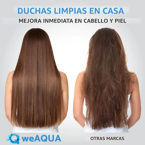 Vista 5 de weAQUA Paquete de 2 filtros de ducha resistentes para agua dura, cloro