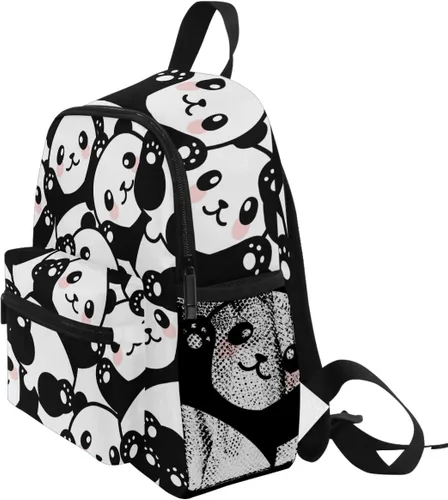 Vista 7 de Mochila con correa para el pecho para niños preescolares, Pandas, Classic