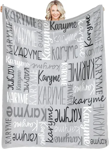 Vista 29 de Mantas personalizadas con nombres, regalos para bebés, niñas y niños, manta personalizada de vellón suave y sherpa con nombre para niños y adultos