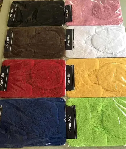Vista 6 de Juego de 3 tapetes de baño para baño, suaves, antideslizantes, suaves, en forma de U, tapete para inodoro, tapete de baño y tapa de inodoro