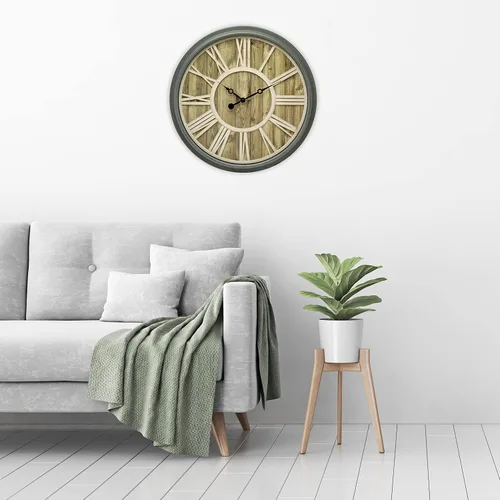 Vista 2 de Pacific Bay Mannheim - Reloj de pared grande decorativo ligero y moderno, silencioso sin tictac, números romanos 3D, fácil de leer, cubierta facial