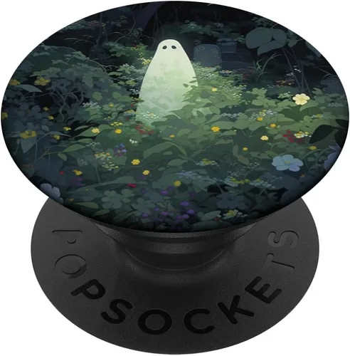 Vista 6 de Fantasma estético de Halloween en el jardín del bosque fantasma botánico PopSockets MagSafe PopGrip para iPhone