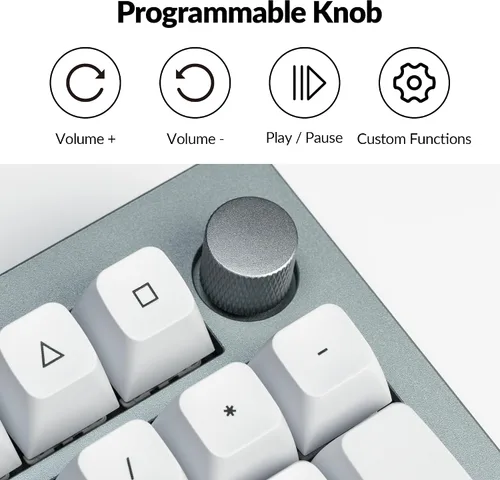 Vista 3 de Keychron Q5 Pro QMK/VIA Teclado mecánico inalámbrico personalizado, diseño de 96% con perilla programable, teclas PBT KSA de doble inyección