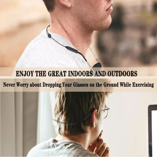 Vista 7 de YMCCOOL 20 pares de sujetadores antideslizantes para gafas con 3 correas ajustables para gafas, retenedor de gafas de cuerda deportiva