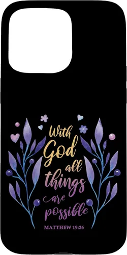 Vista 31 de with God All Things are Possible Matthew 19:26 Christian Case for iPhone 16