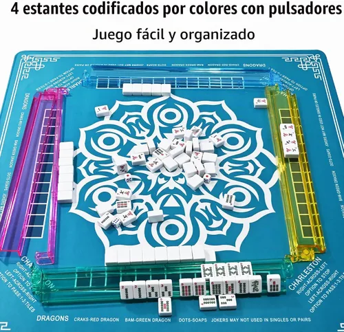 Vista 3 de Goldge Juego de azulejos American Mahjong - 166 azulejos blancos