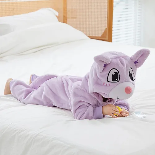 Vista 4 de zixuan Lindo traje de Navidad con temática de animales para bebé, traje de Navidad para bebé, ropa mullida, regalo de Navidad
