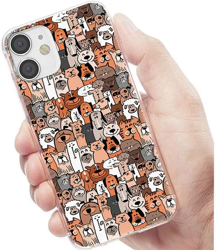 Vista 5 de Funda protectora de cuerpo completo diseñada para iPhone 12 Mini, a prueba de golpes, delgada, flexible, suave, TPU transparente, con diseño