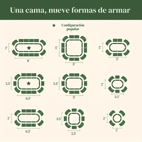 Vista 3 de Kits de cama de jardín elevada extra alta de 26" de Vego Garden, caja de maceta elevada modular 9 en 1 para vegetales, flores, frutas, cama de Verde
