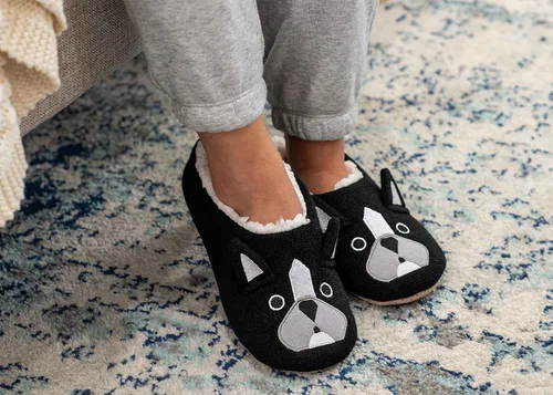 Vista 6 de Elanze Designs Pantuflas suaves antideslizantes con forro de felpa para interior para mujer