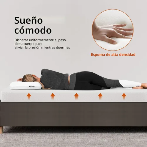 Vista 3 de PayLessHere Colchón individual de 5 pulgadas, colchón de espuma viscoelástica de gel de firmeza media, color blanco, con funda de cremallera