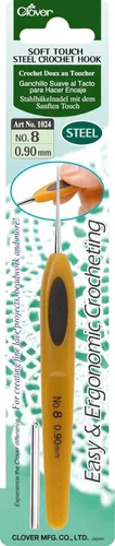 Vista 13 de Clover - Agujas de crochet de acero con tacto suave, No. 14/0.50mm (1027)