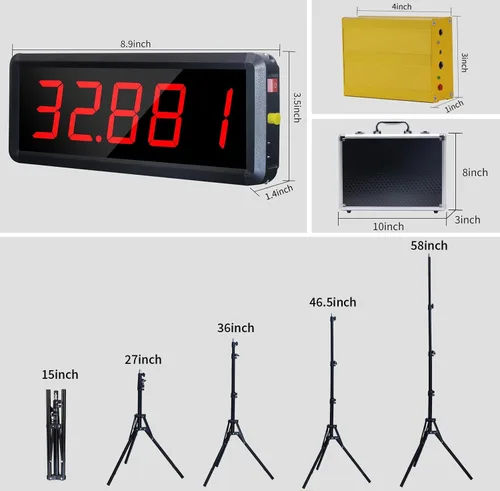 Vista 4 de Wireless Laser Timer for Sprints, Stopwatch for Track 40 60 Yard Dash, Laser Sprint Timer System, Race Clock for Running/Track Field/Speed Tranning