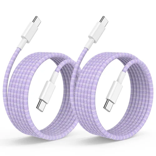 Vista 10 de Cable de carga rápida USB C a C de 3 pies, cable de carga tipo C a USB C para iPhone 17 Pro Max/17 Air/16 Pro/15 Plus, MacBook Pro USB C a C - Blanco