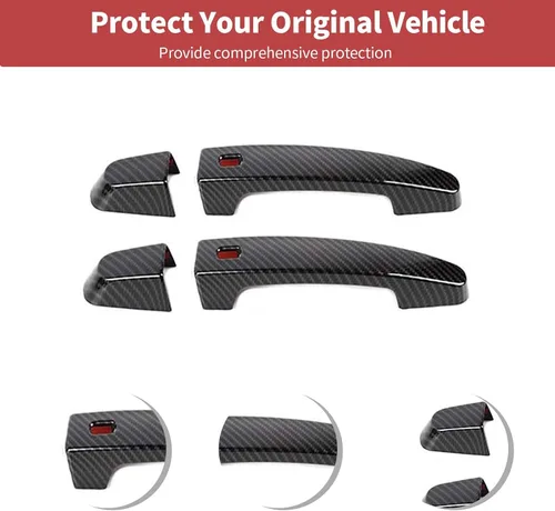Vista 7 de CheroCar Compatible con Camaro - Cubierta para manija de puerta exterior, accesorios de decoración para exteriores compatibles con Chevrolet Camaro