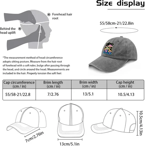 Vista 3 de devor Hat Magic Mushroom Baseball Cap for Men Funny Denim Cap Adjustable